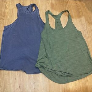 Lululemon blue and green workout tank tops Size6-8